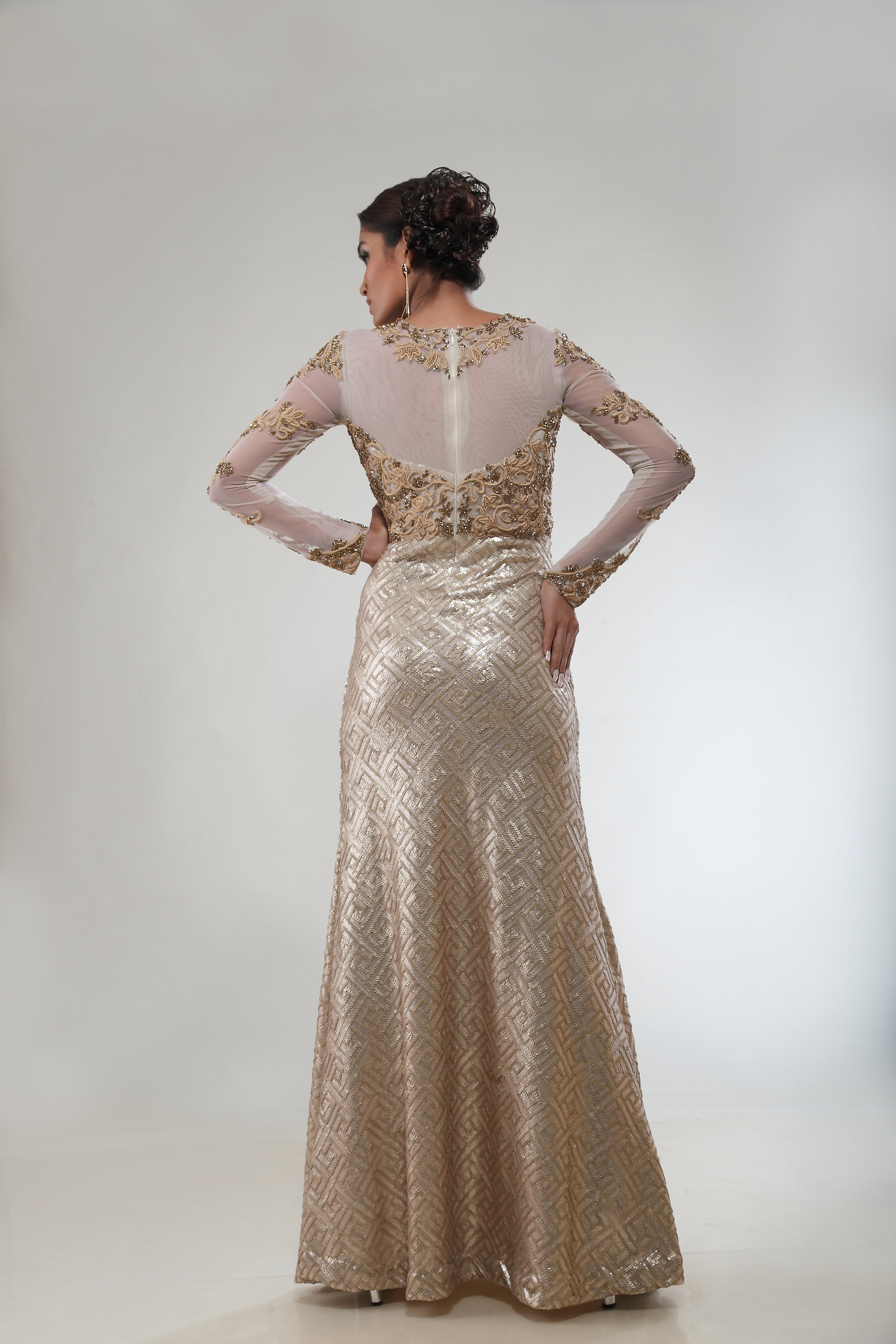 black and gold indian gown