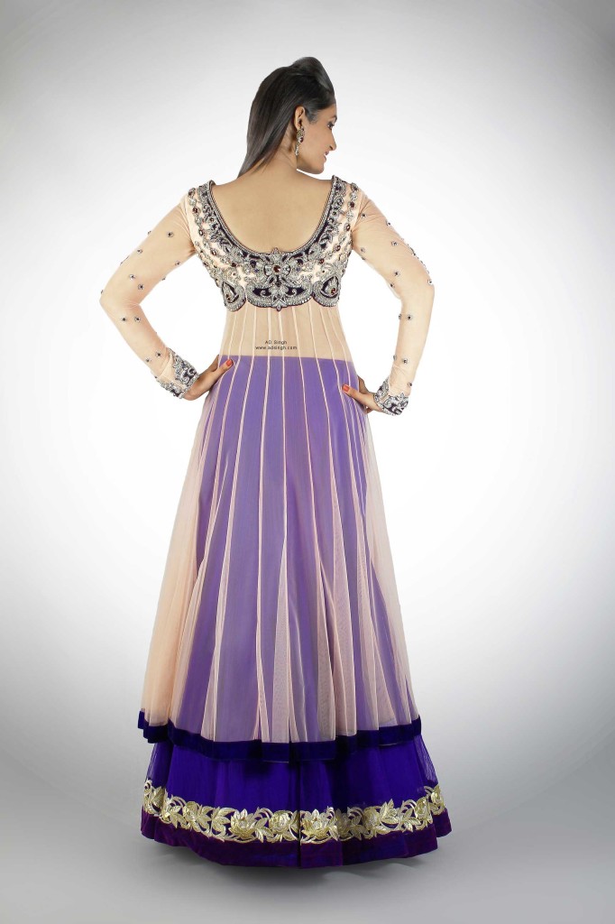 Women Olive Floral Anarkali Skirt With Crop Top