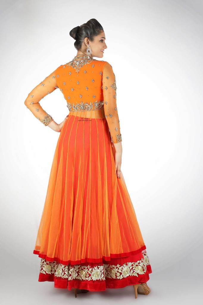 Buy Online Neon Anarkali With Skirt - AD Singh