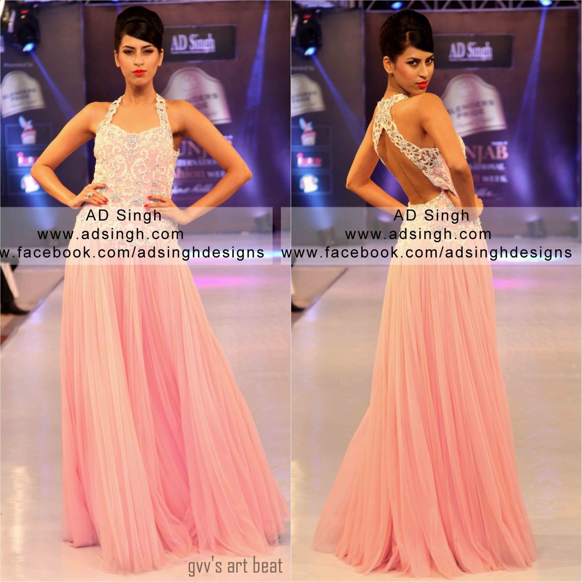 Baby Pink Backless gown