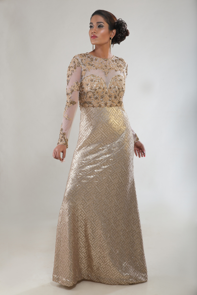 gold indian gown