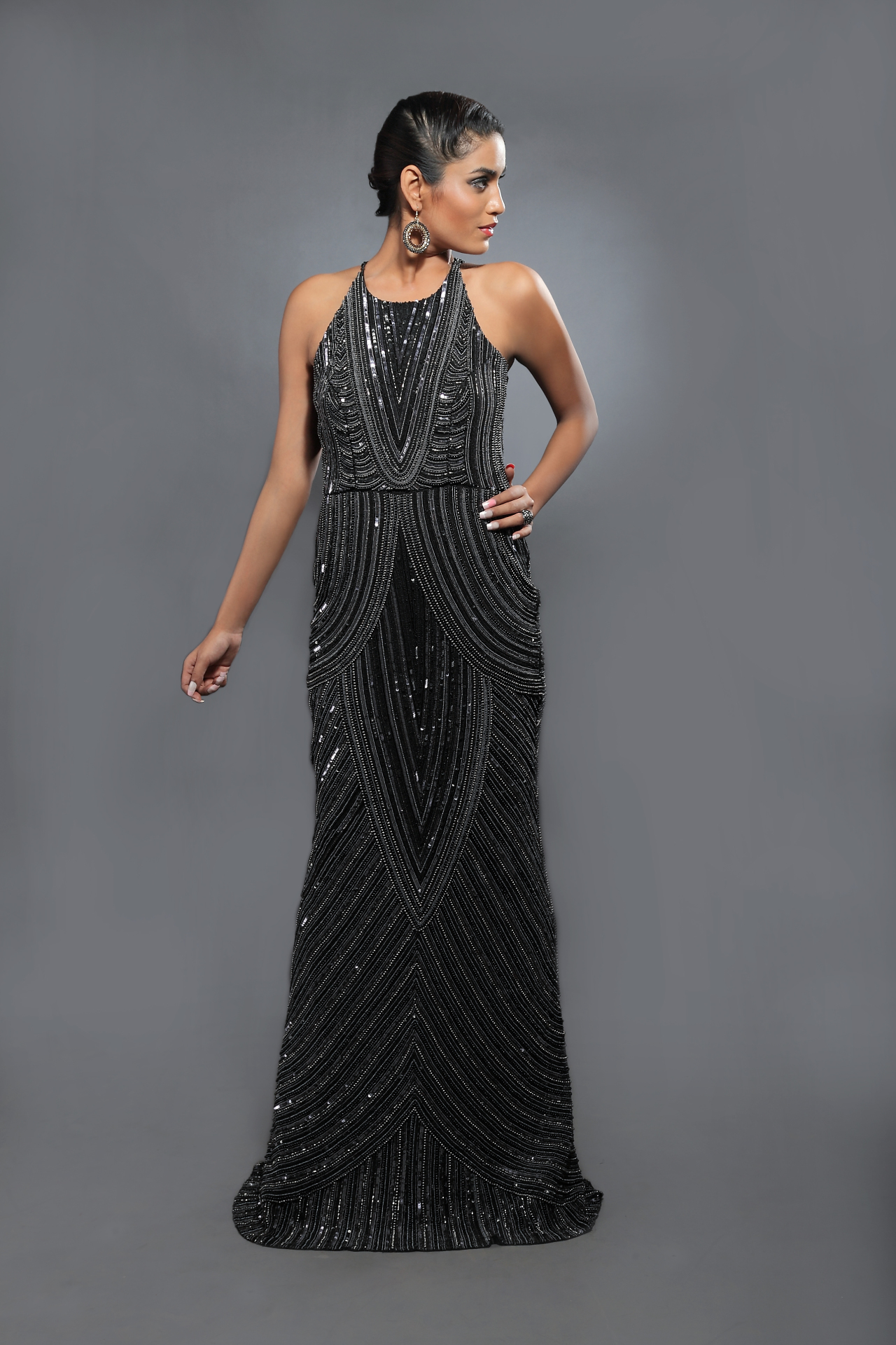 fish cut designer gown