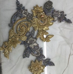 Antique gold silver motif