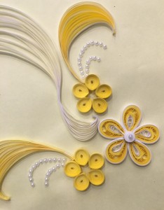 Quilling embroidery sample 1