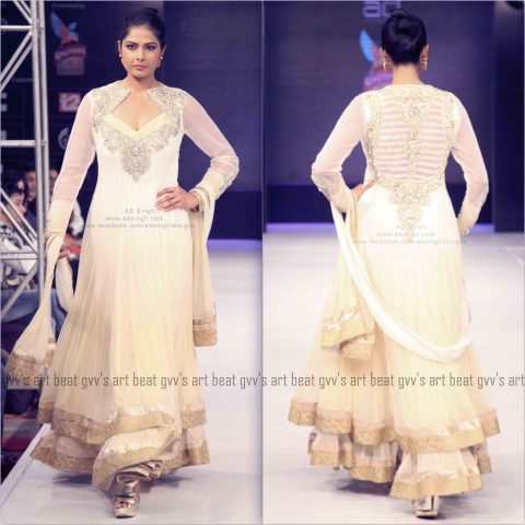 Ivory Floor LEngth anarkali