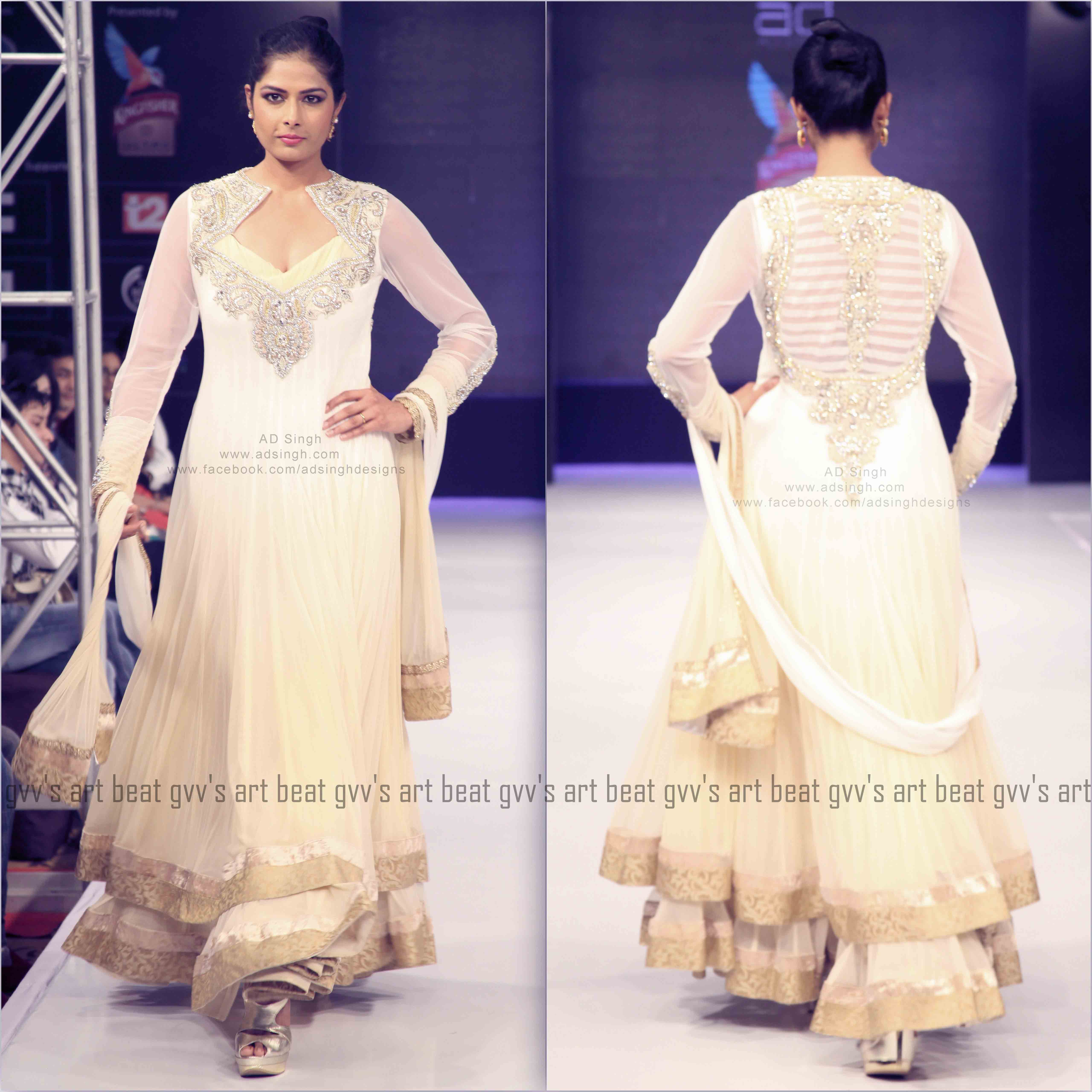 Ivory floor length anarkali