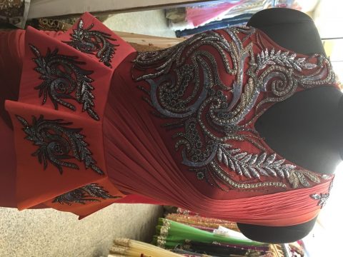 Peplum Gown Sari Front