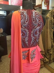 Peplum Gown Sari Back