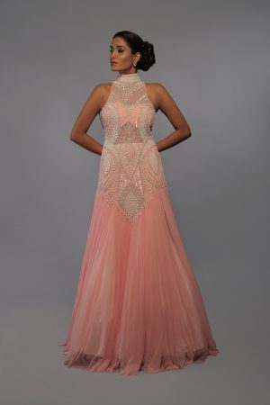 Baby-Pink-Halter-Gown-Front