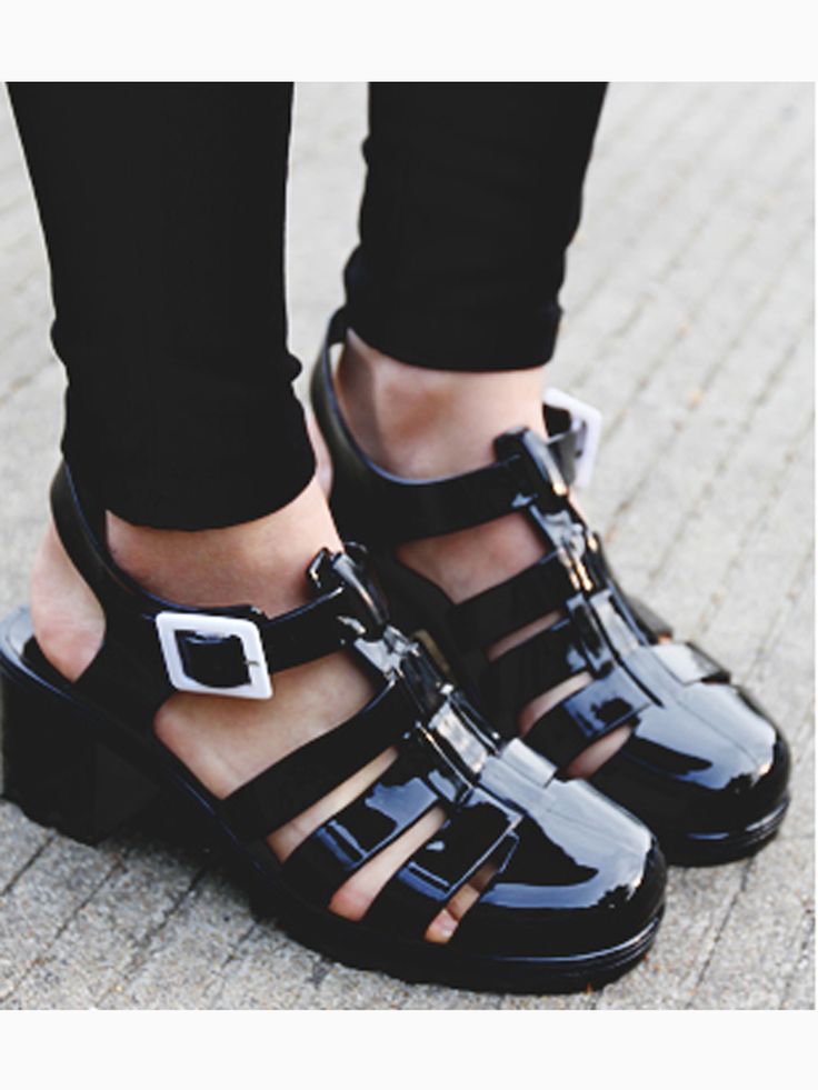 Black rain sandals