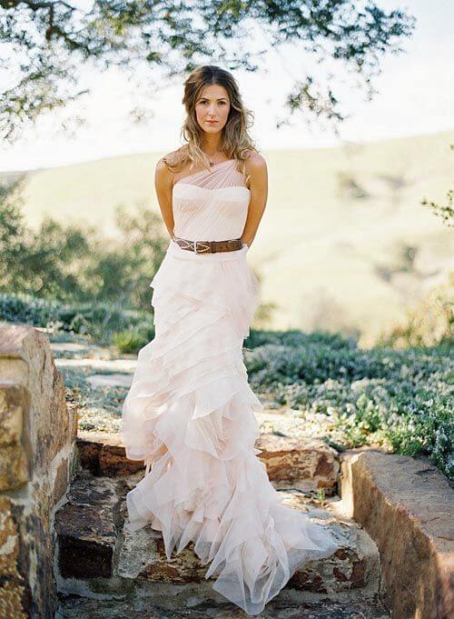One Shoulder Layered Gown