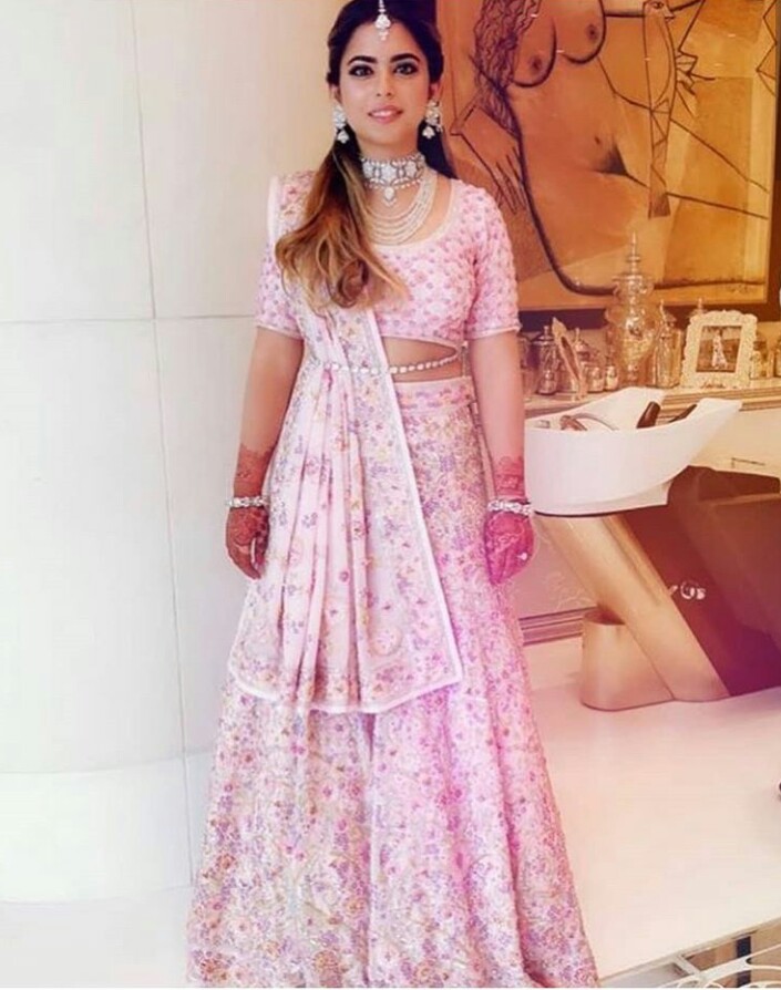 Isha Amabani In a Pink Lehenga