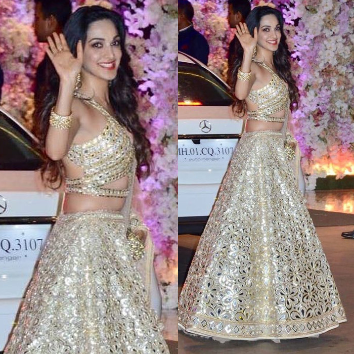 Kiara Advani in a gold lehenga