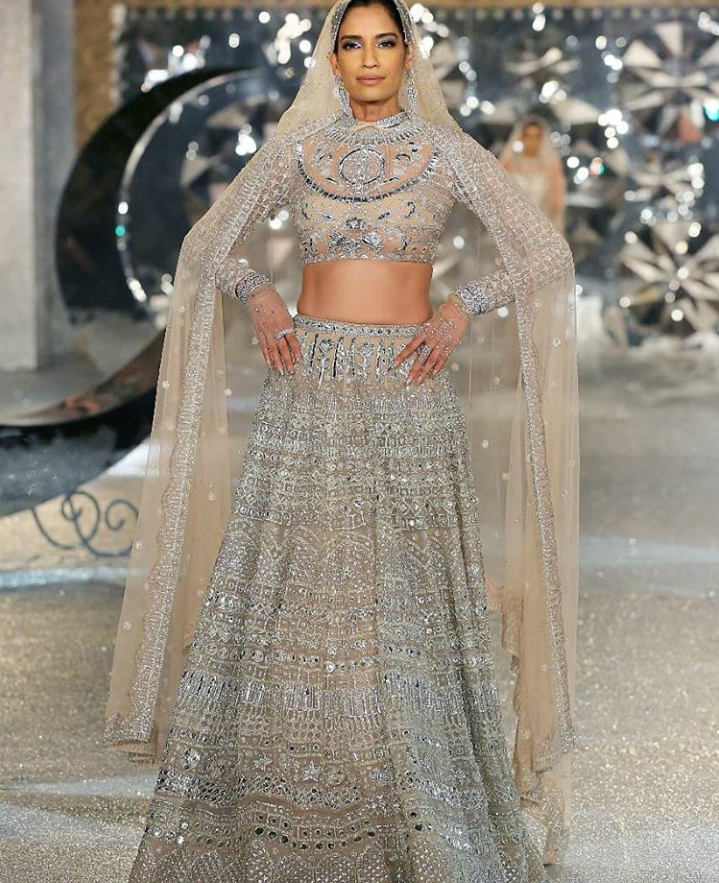 Model Showcasing a Falguni Shane Peacock lehenga