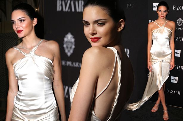 Kendall Jenner in Slinky Silk Dress