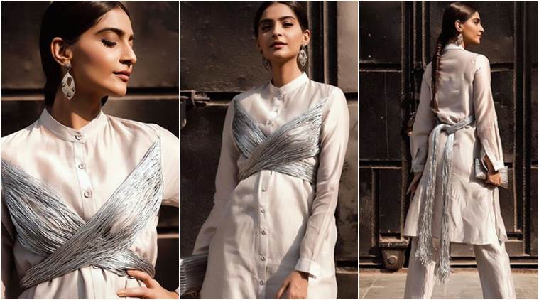 Sonam in a tie up kurta