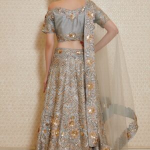 Ash Gray Vintage Lehenga