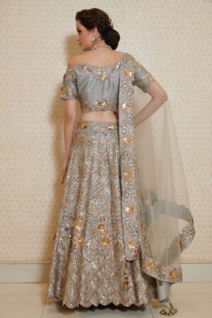 Ash Gray Vintage Lehenga