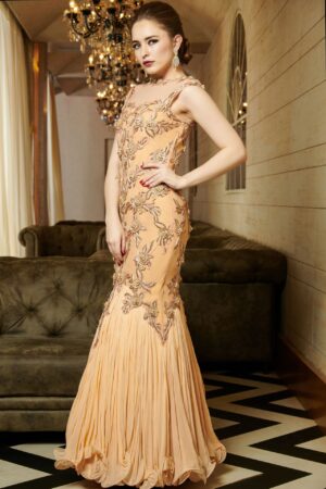 Bodycon Backless Floral Gown
