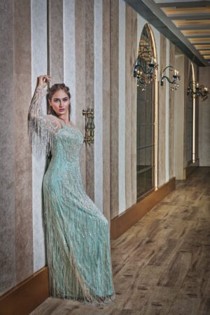 Cascades of Winter icicles gown