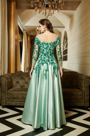 Crystallized Green 3D gown back