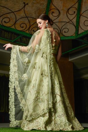 Fairy Tale Mint Hue Lehenga Back