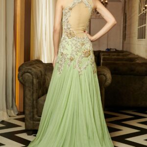 Mint Oscar Trail Gown Back