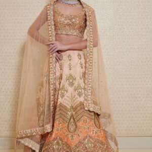 Mogul Peach Wedding Lehenga