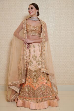 Mogul Peach Wedding Lehenga