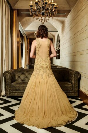 Victorian Backless Wedding Ball Gown
